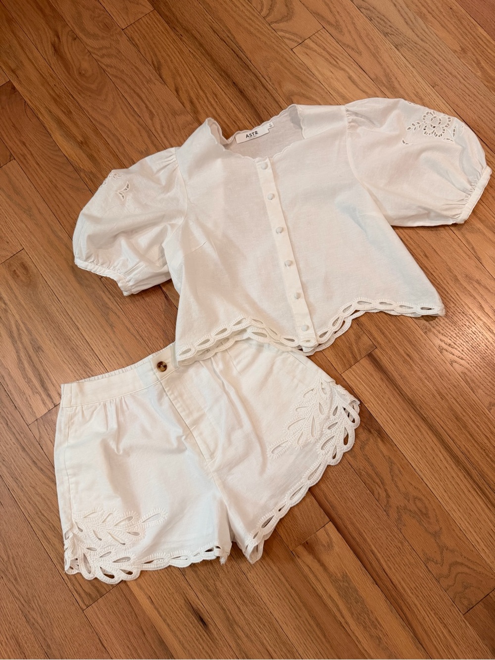 Astr Women's White Linen Set